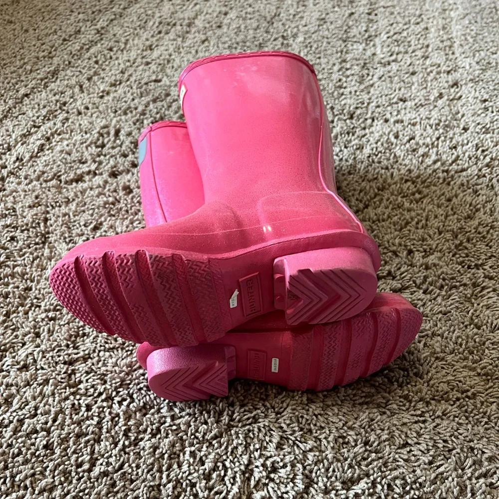 Hunter Kids Pink Glitter Rain Boots